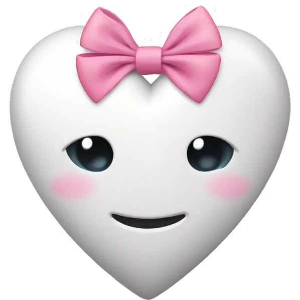 white heart with pink bow emoji