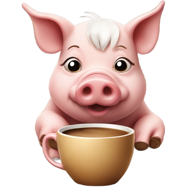Pig with Coffe emoji