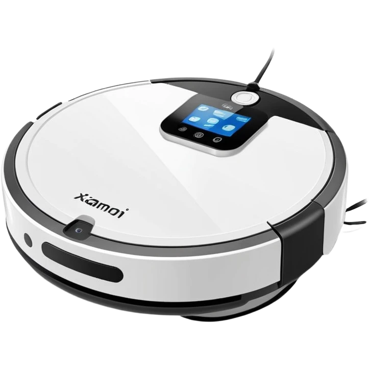 xiamoni robot vacuum white emoji