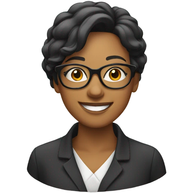 smiling lady with glasses emoji