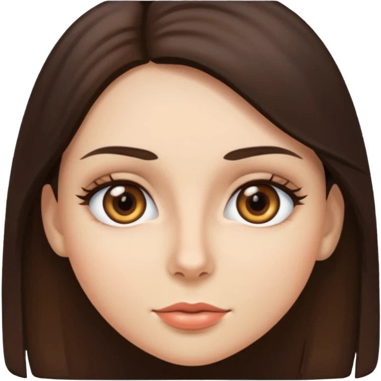 Brunette with nut eyes and straight hair emoji
