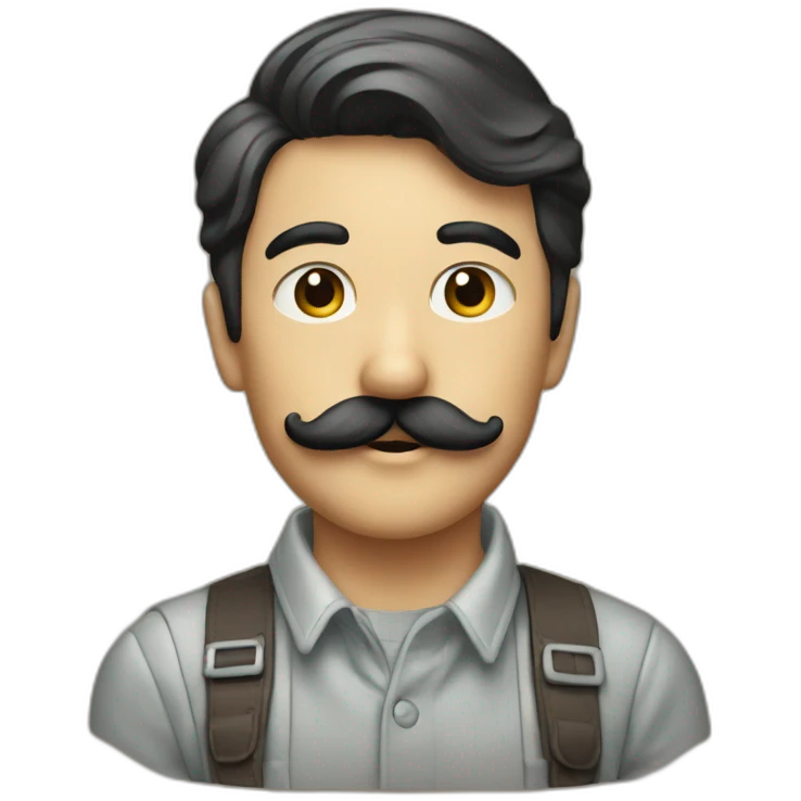 A boy with moustache and Air from the 80s emoji