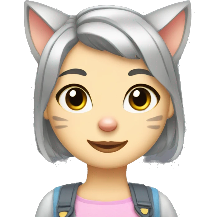 American shorthair cat girl emoji