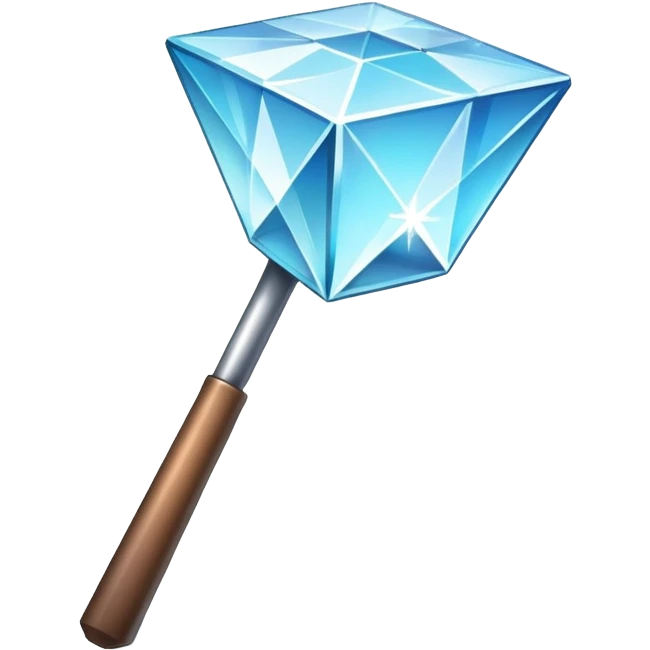 diamond minecraft hoe with sparkles emoji