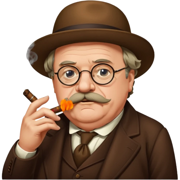 G K Chesterton smoking a cigar emoji