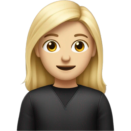 Une fille blonde qui fait un câlin à un homme métisse clair cheveux noir  emoji