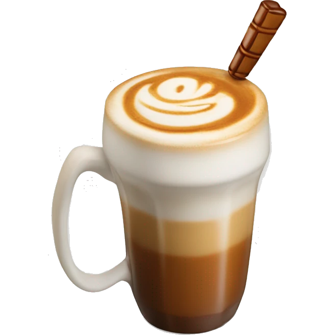 Latte Macchiato with caramel emoji