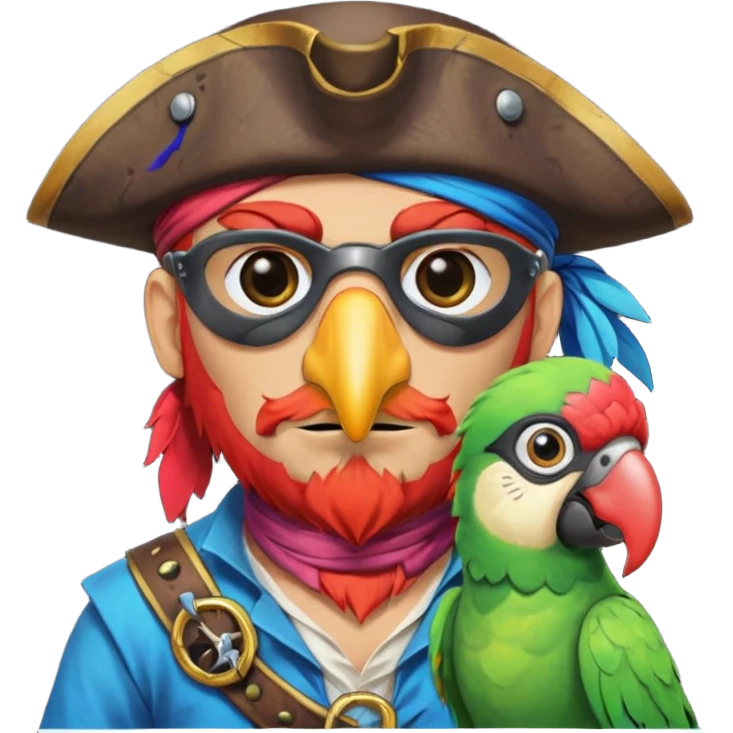pirate and parrot emoji