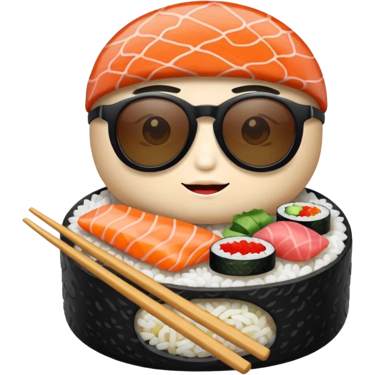 A sushi wearing cool sunglasses  emoji