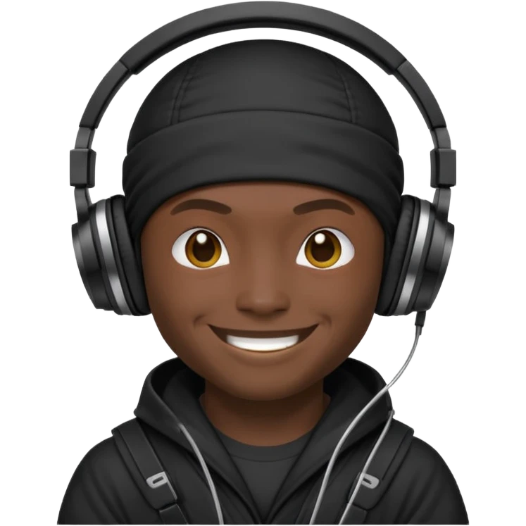 Make a customized    emoji that has dj headphones on and a ninja outfit emoji