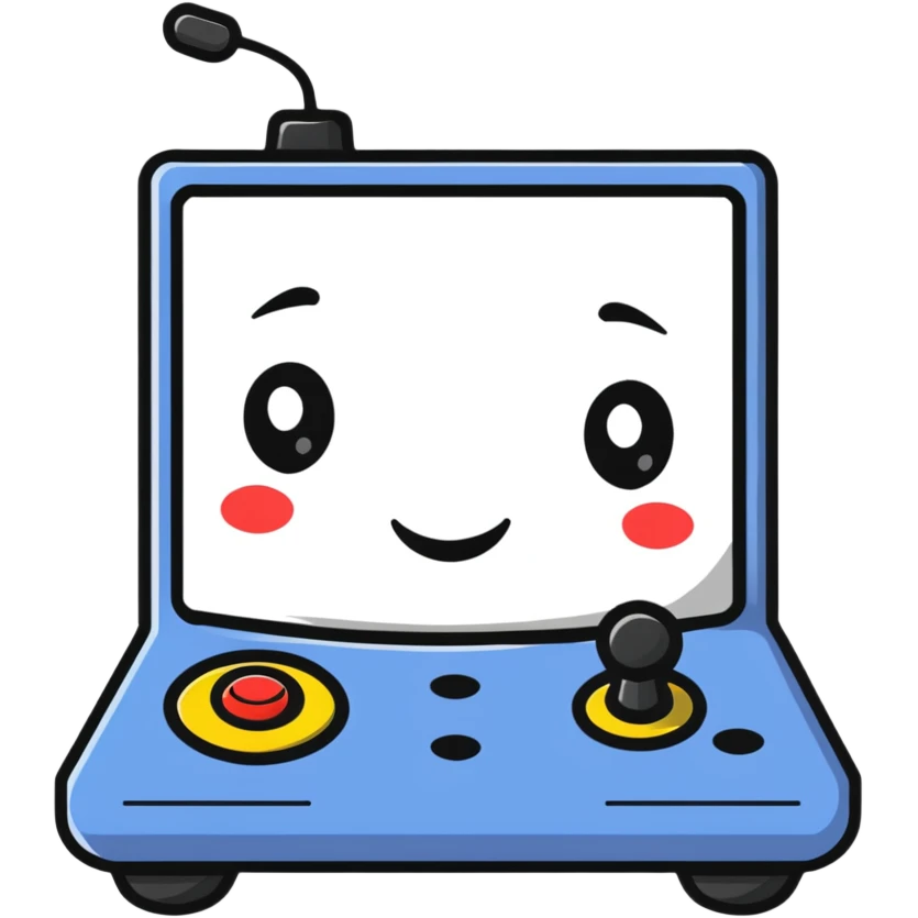 A cute sticker-style joystick with a smiling face emoji