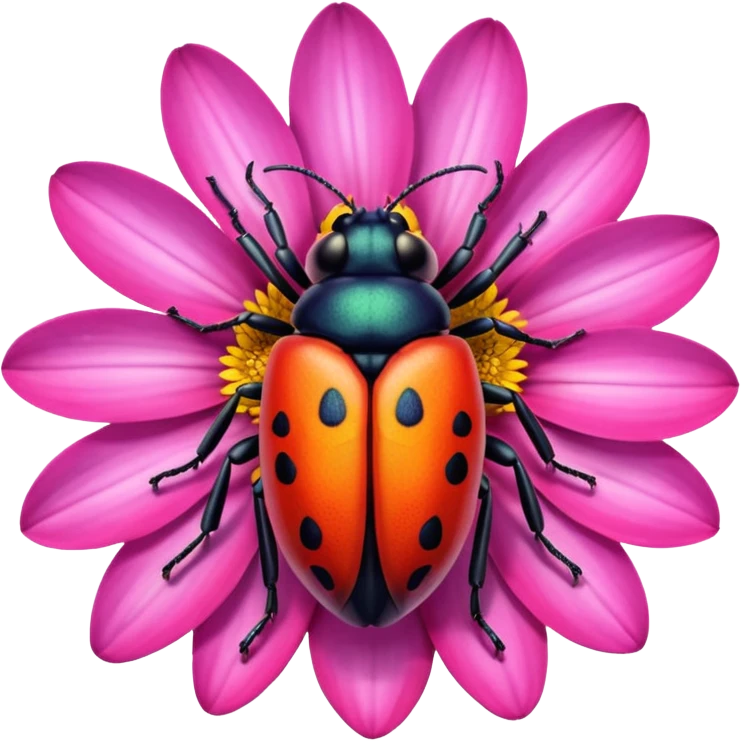 
bug on flower emoji
