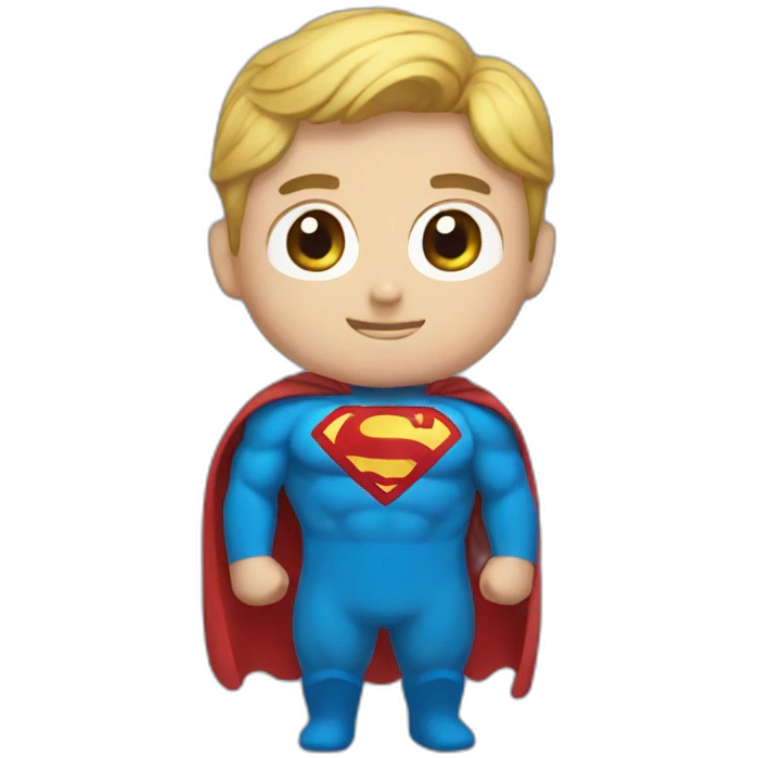 Kawaii super-man emoji