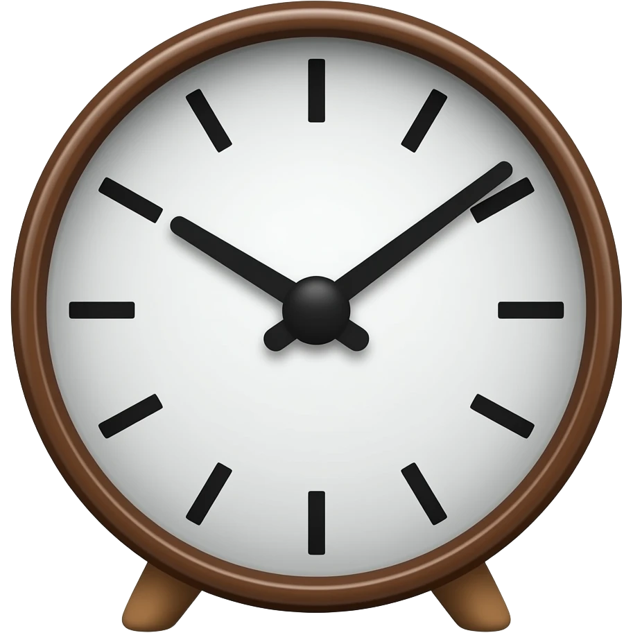 A clock with legs without arms emoji