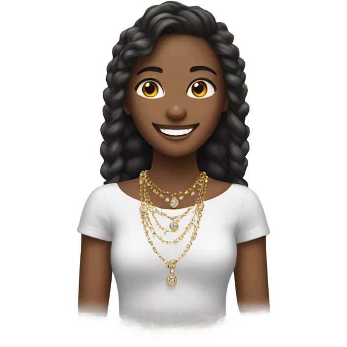 smiling girls with jewelry emoji