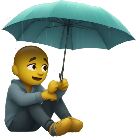 Man chilling in the rain emoji
