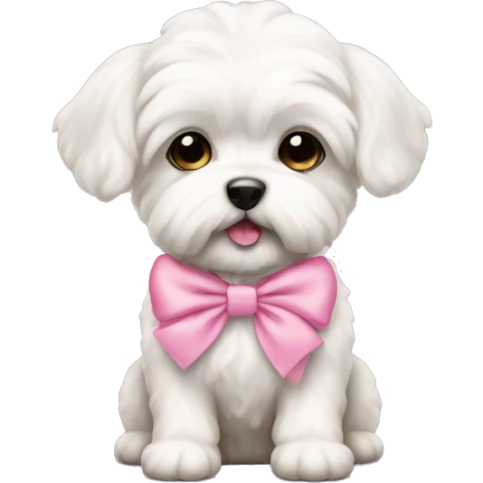 Schichon puppy pink bow emoji