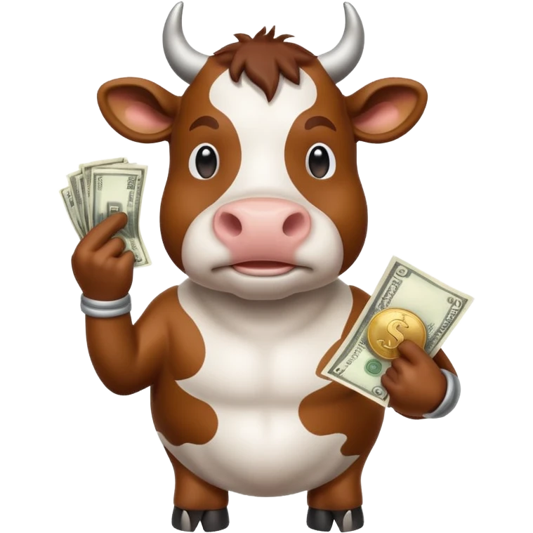 Cow holding money  emoji