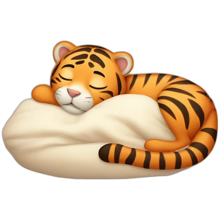 sleeping baby tiger emoji