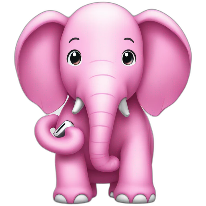 pink eleohant talking in a phone emoji
