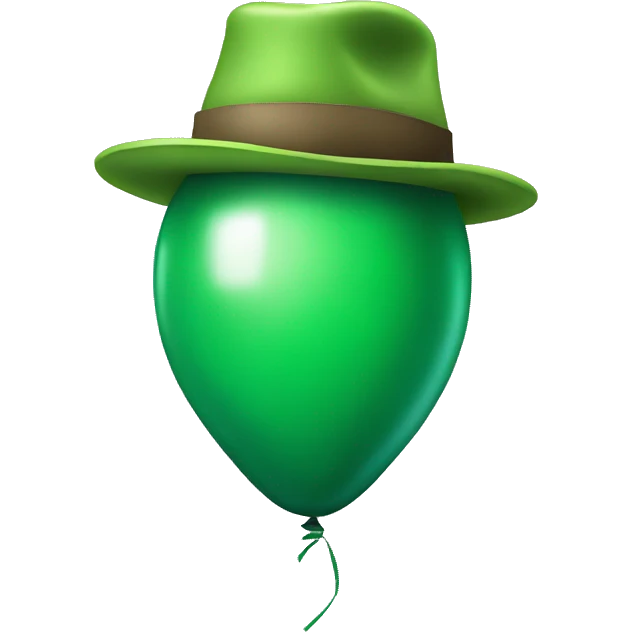 green balloon with a hat emoji