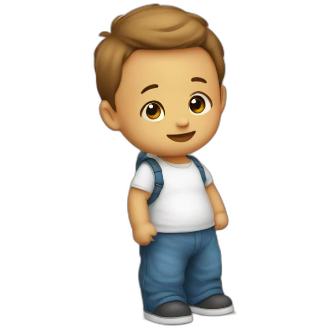 Bébé sur le dos de papa emoji