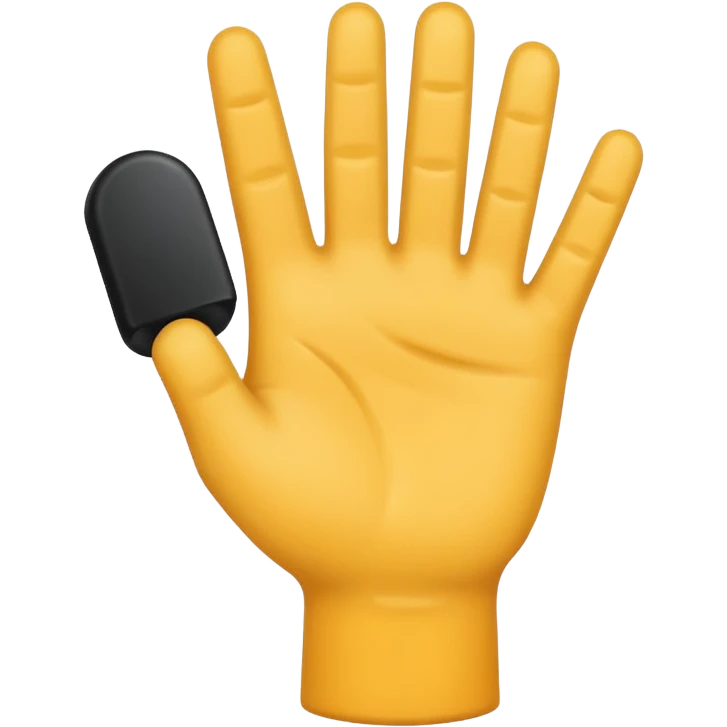 a hand with a black handle emoji