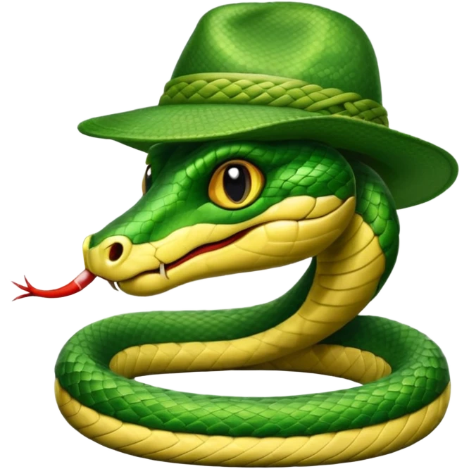 şapka takan yılan emoji