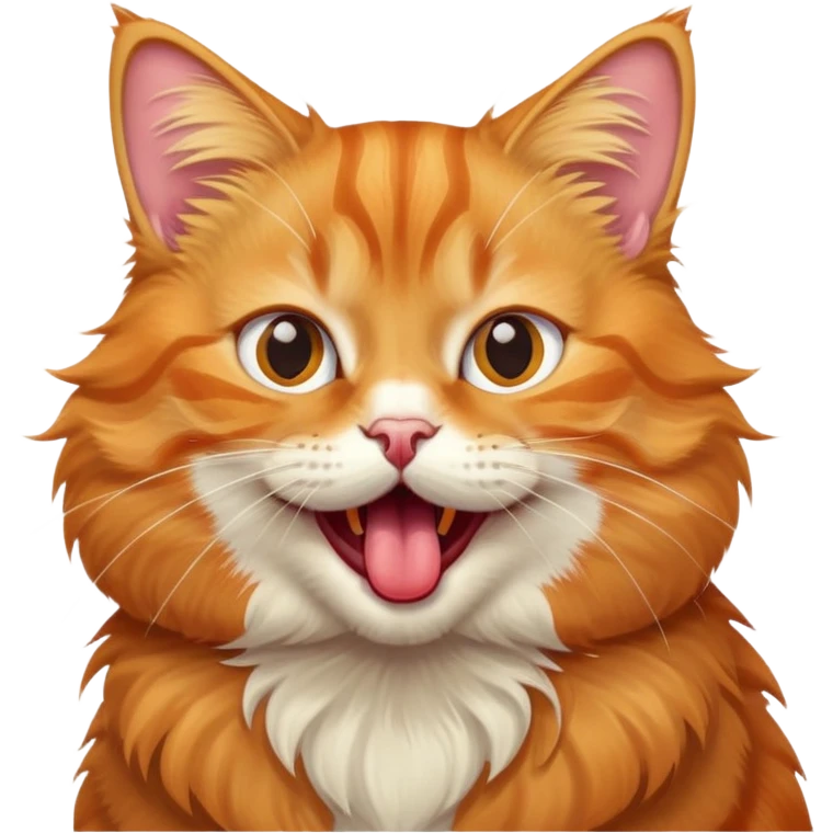 Orange tabby cat with tongue out silly face emoji