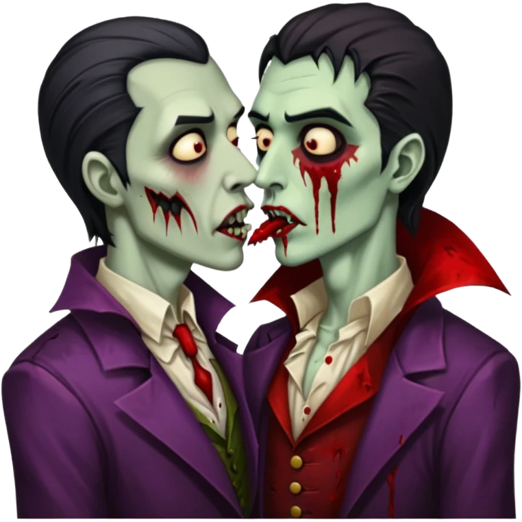 dracula kissing zombie emoji