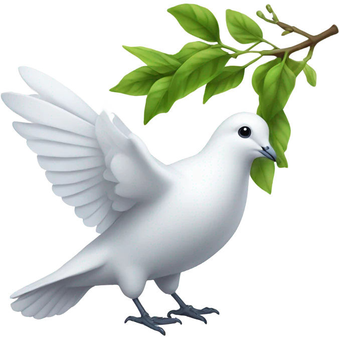 The dove of peace, which holds a green twig in its beak emoji