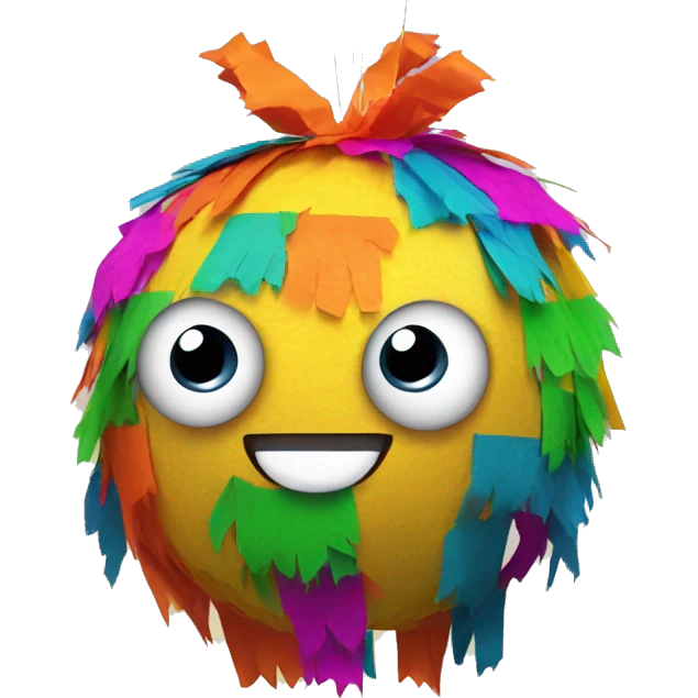 cute pinata with big eyes and smiling face, colorful body emoji