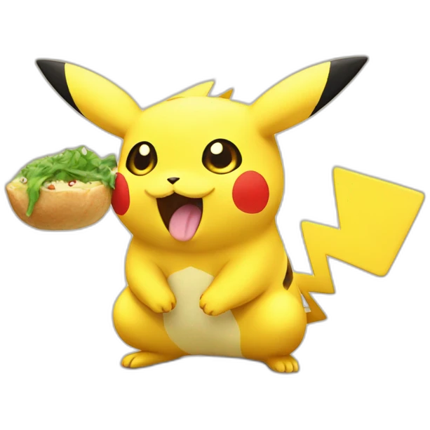 pikatchu eating emoji