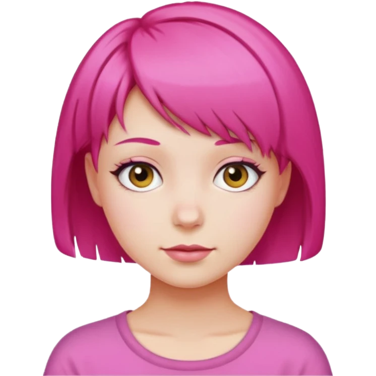 Девушка ярко розовые короткие волосы emoji