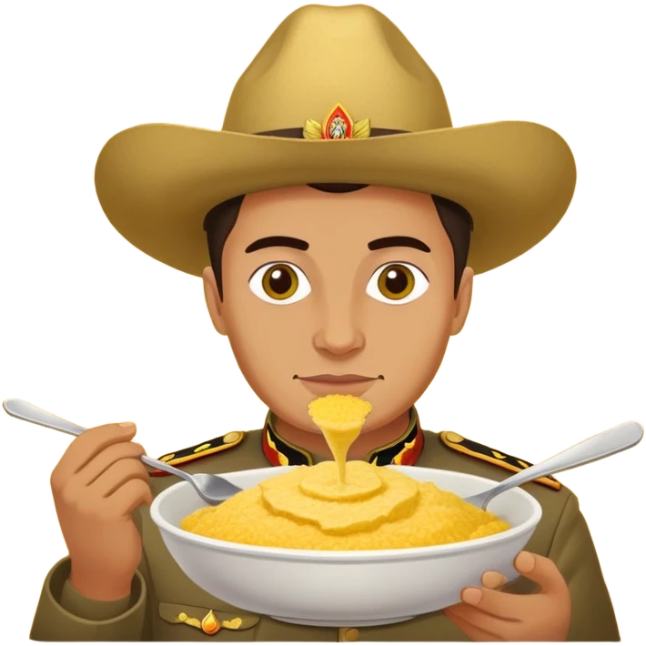Moldovan patriot eating mamaliga cornmeal dish emoji