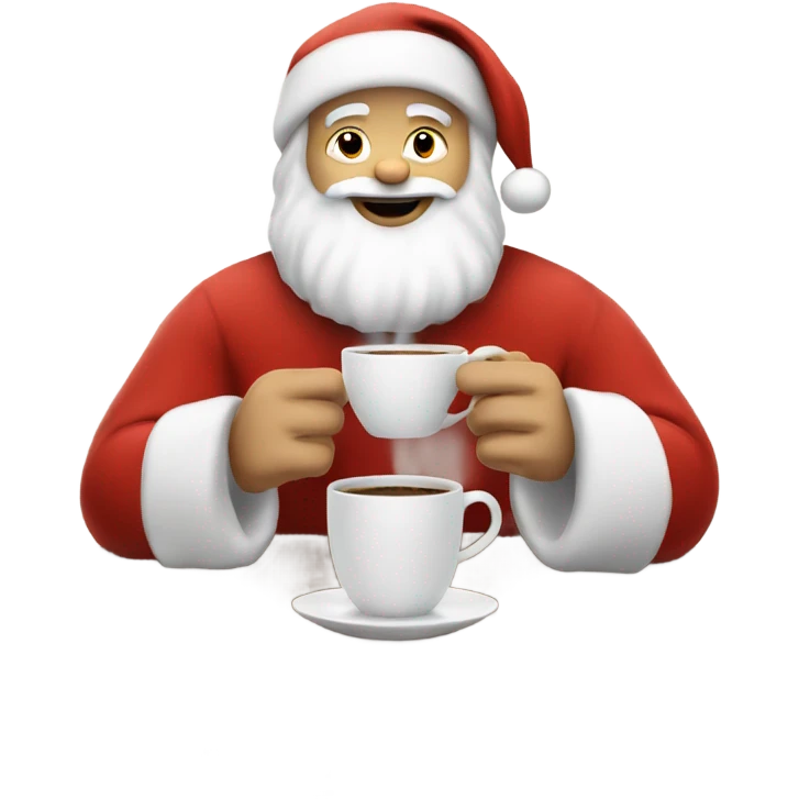 White Santa clause enjoying a cup of coffee  emoji
