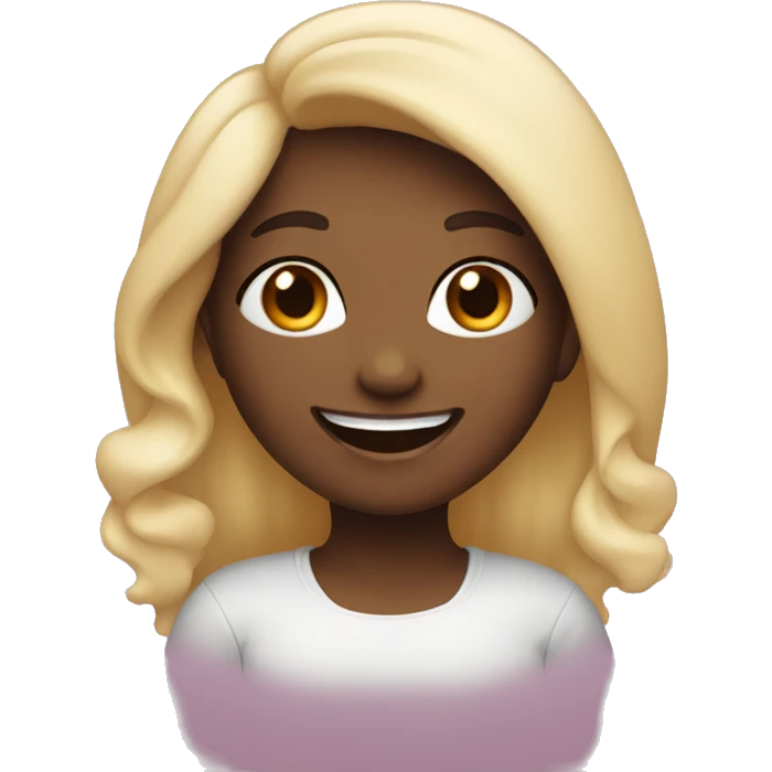 Happy girl with ombré hair  emoji