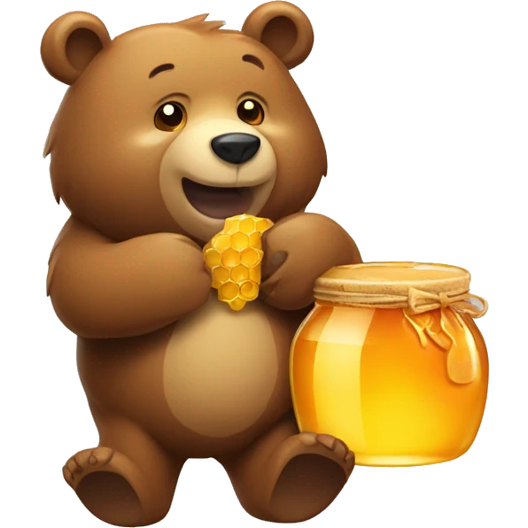 Bear with honey emoji