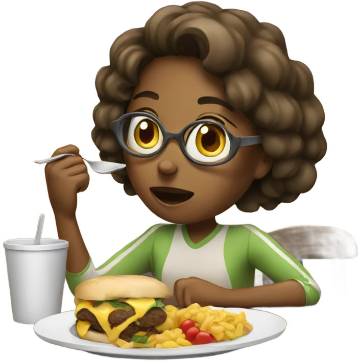 Women eating food emoji