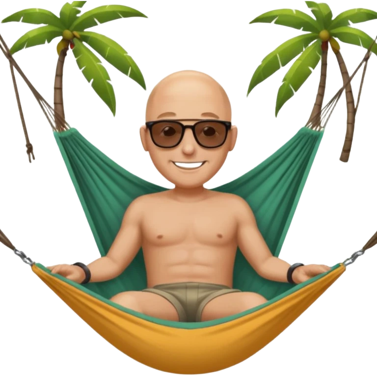Bald man  in a hammock emoji