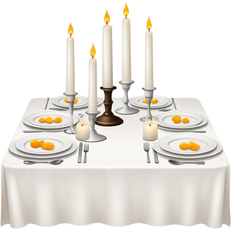 Table with plates and candles emoji