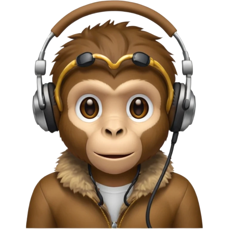 Monkey with headset mic emoji