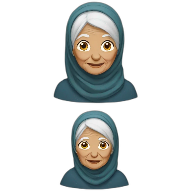very old woman hijab emoji