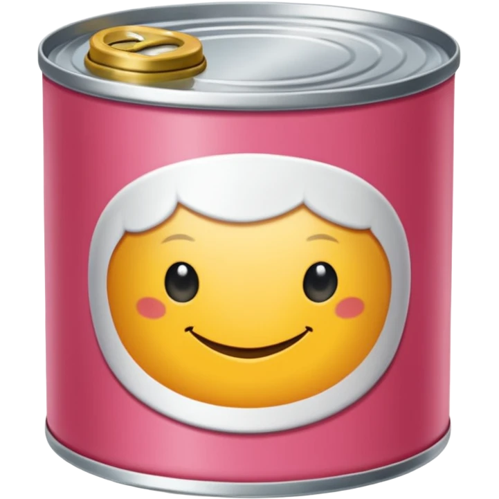 Rosa Tunfisk-biter på hermetikkboks emoji