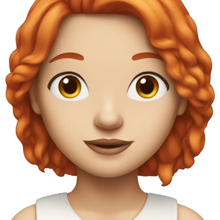 Woman with red long hair and white skin emoji