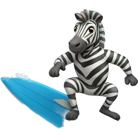 Zebra surfing emoji