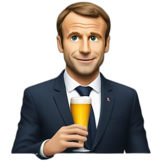 Macron boit une bierre emoji