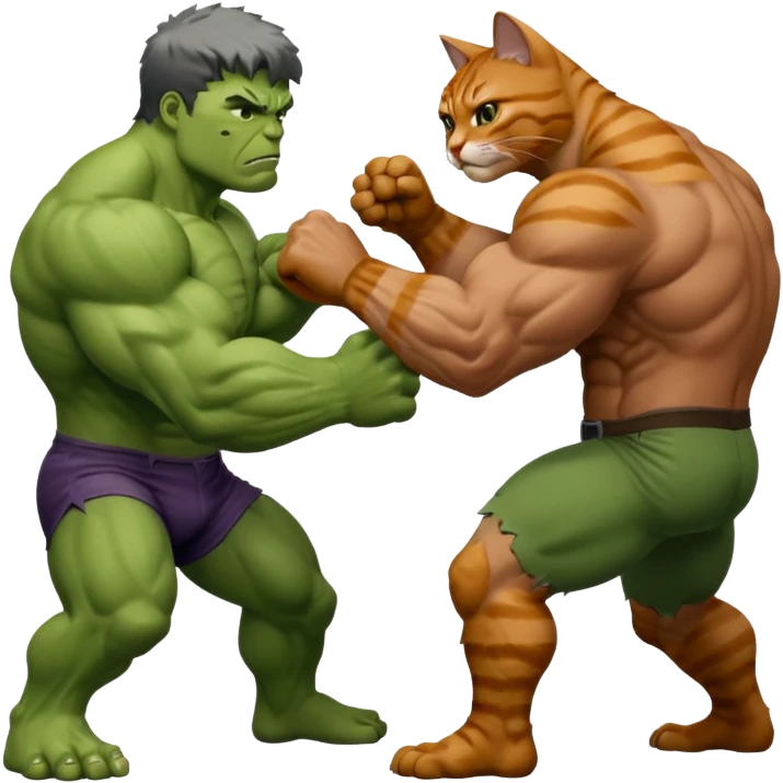 Hulk punching a cat emoji