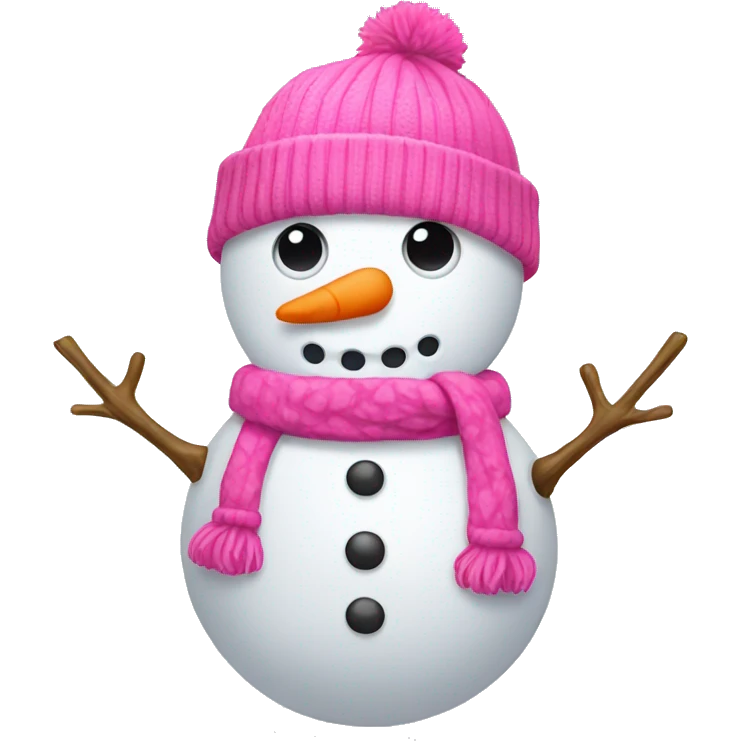 snowman with pink beanie  emoji