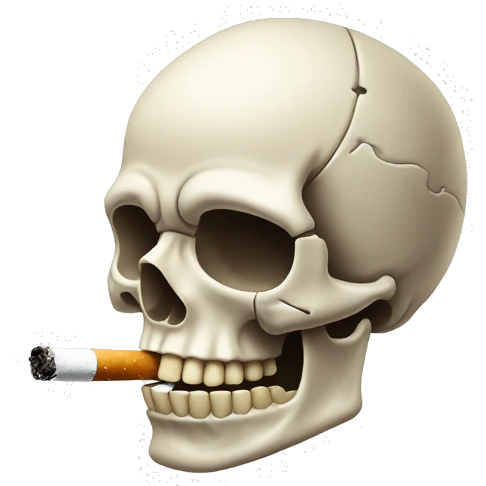 Skull emoji smoking cigarette  emoji